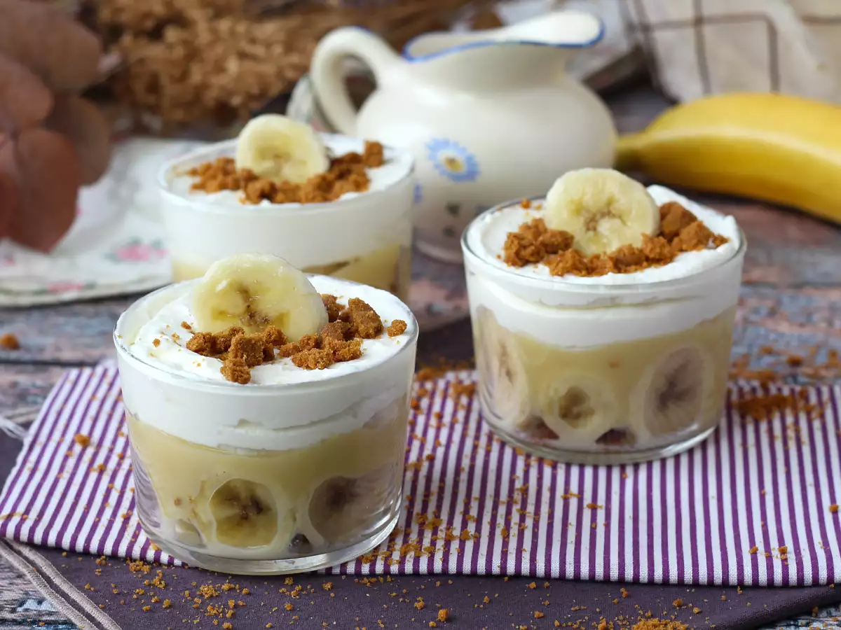 Banoffee-dessert i glas – til alle, der elsker banan og karamel
