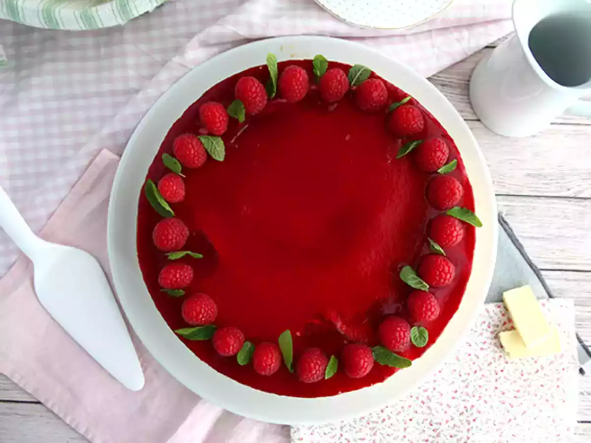 Bavarois med hvid chokolade og hindbær (trin og video) - foto 5