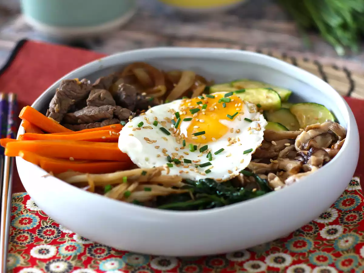 Bibimbap, den traditionelle koreanske ret