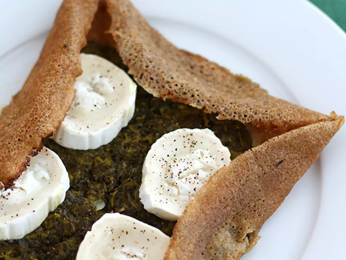 Boghvedegalette med gedeost og spinat - foto 2