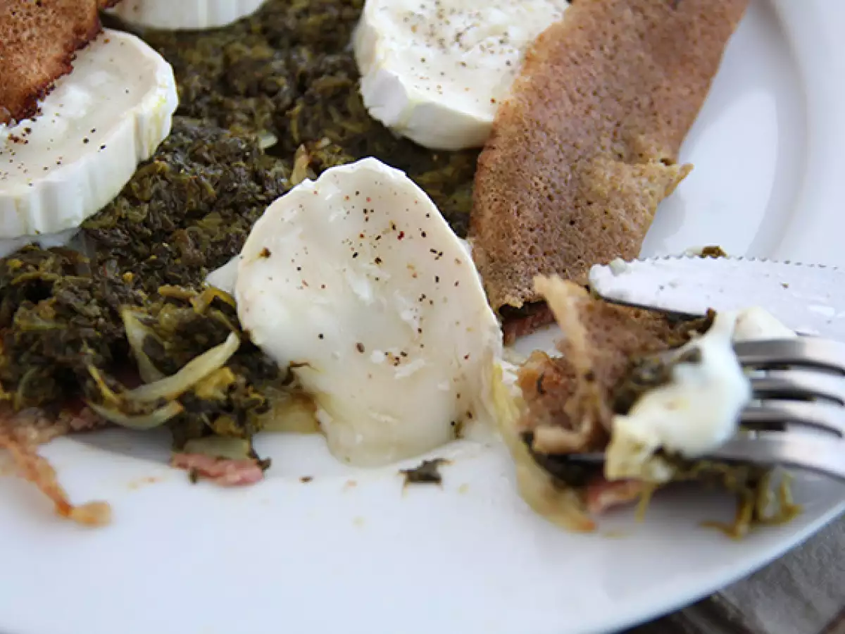 Boghvedegalette med spinat, skinke og gedeost - foto 2
