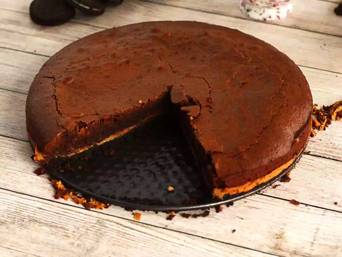 Brownie med jordnøddesmør og Oreo-kiks