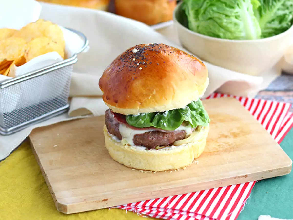 Burger med racletteost