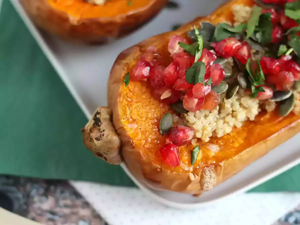 Butternut fyldt med quinoa og granatæble - foto 5