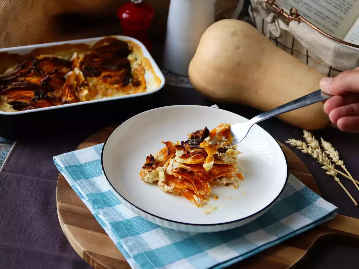 Butternutgratin i airfryer à la dauphinois - foto 3
