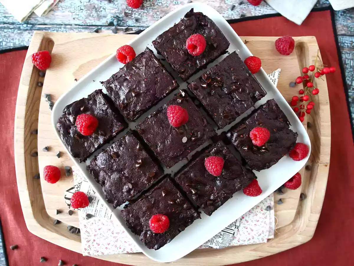 Chokolade-hindbær-brownie, ren forkælelse! - foto 2