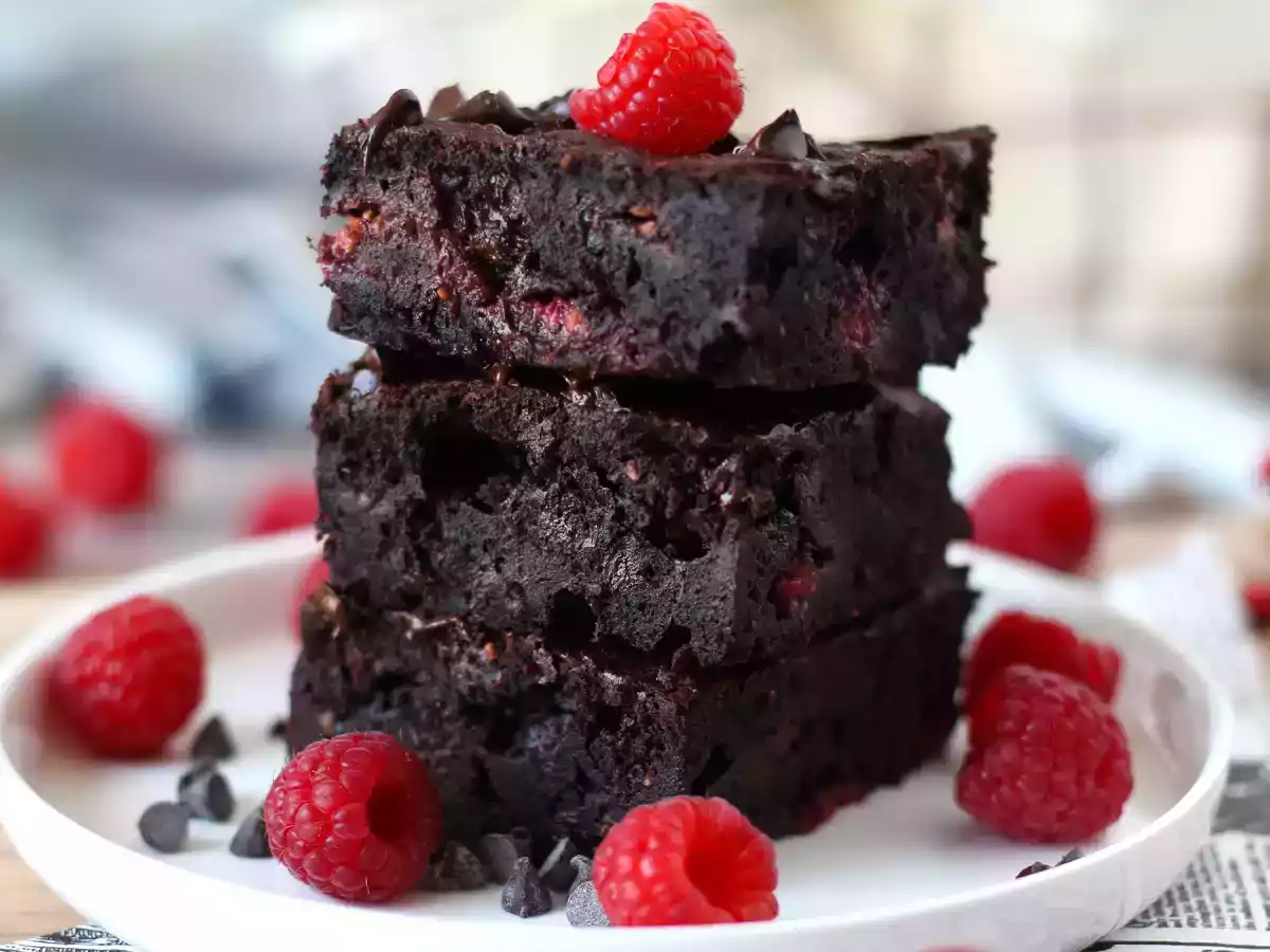 Chokolade-hindbær-brownie, ren forkælelse! - foto 5
