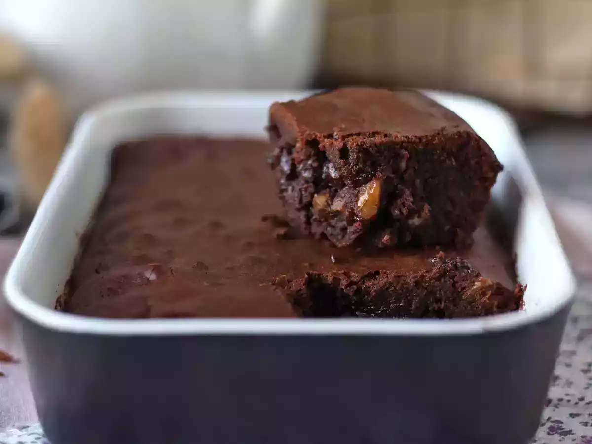 Chokolade- og valnøddebrownie på Air fryer - foto 5