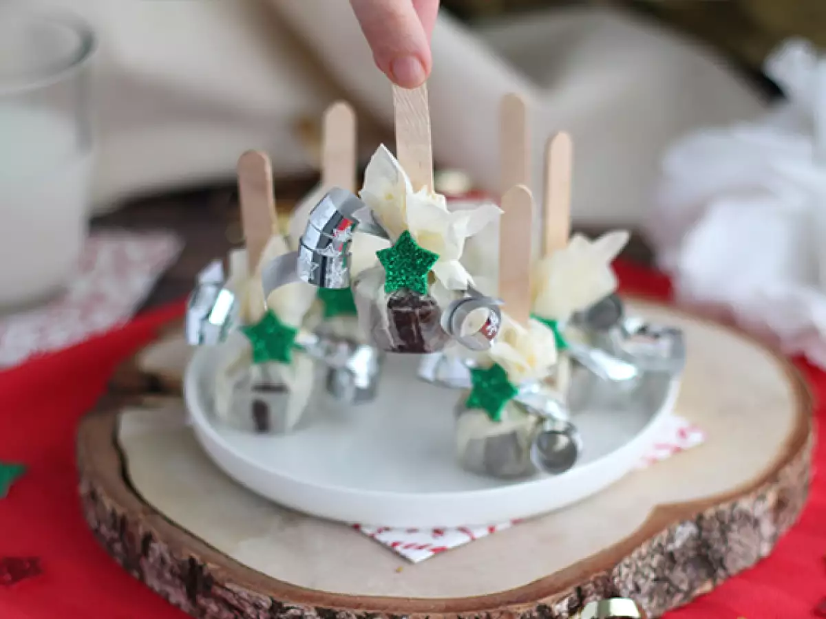 Chokoladeslikkepinde til varm kakao: mørk chokolade og Carambar - foto 2