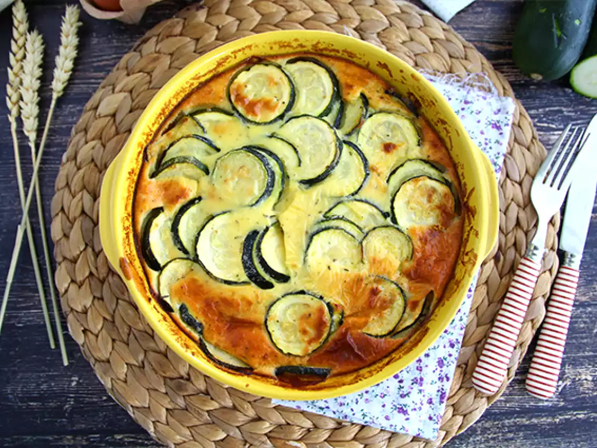 Clafoutis med courgette og gedeost