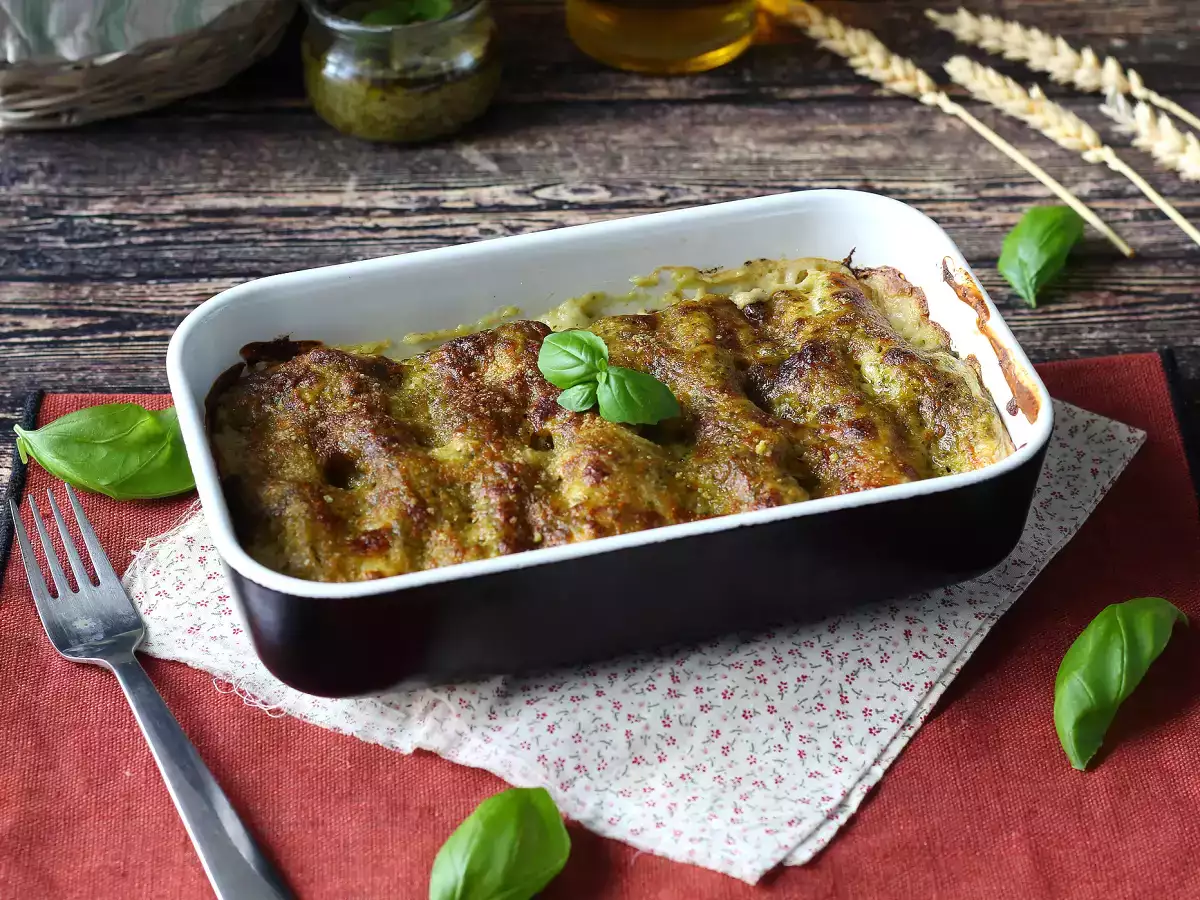Cremede, gratinerede cannelloni med pesto: nem og lækker opskrift - foto 2