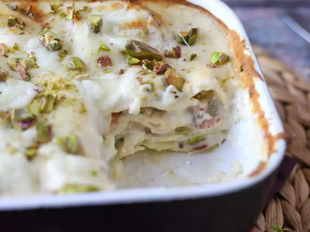 Cremet og sprød lakselasagne med burrata og pistacienødder - foto 3