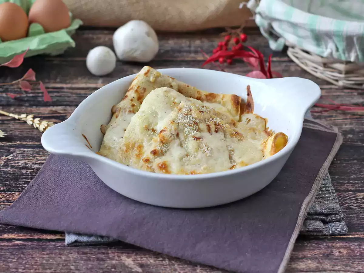 Crespelle med ricotta og svampe – cremede, vegetariske madpandekager til enhver lejlighed