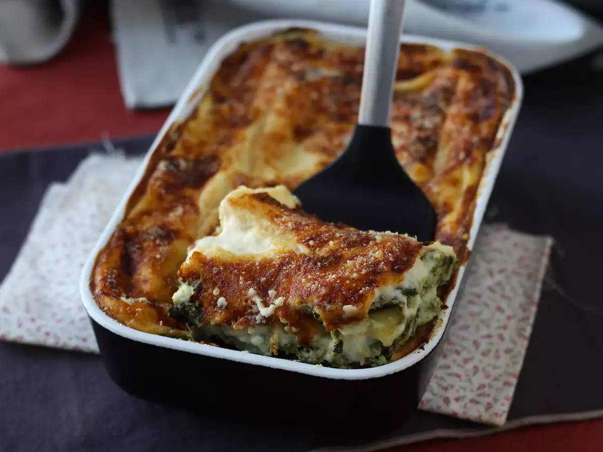 Ekstra cremet ricotta- og spinatlasagne