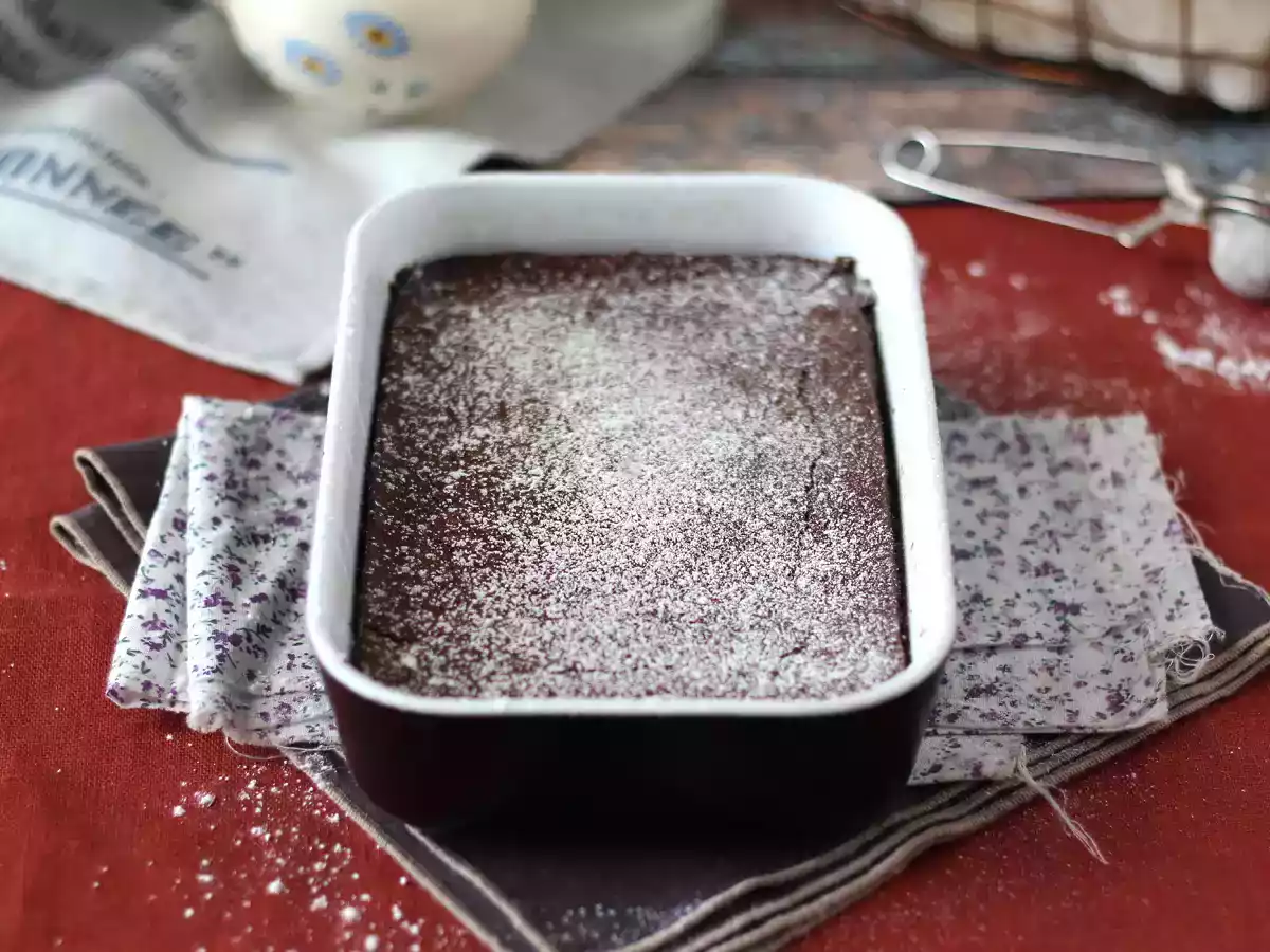 EKSTRA FONDANT chokolade- og kastanjecreme-kage med kun 4 ingredienser - foto 6