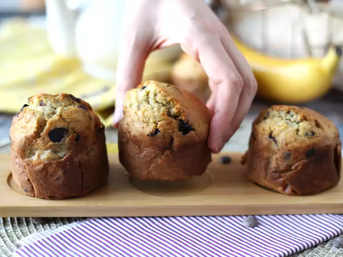 Ekstra gourmetmuffins med banan og chokoladestykker - foto 7