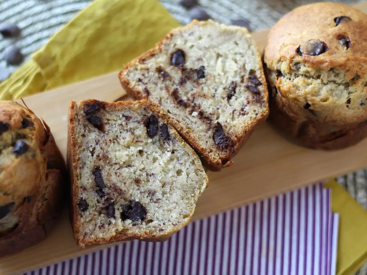Ekstra lækre bananmuffins med chokoladestykker - foto 2
