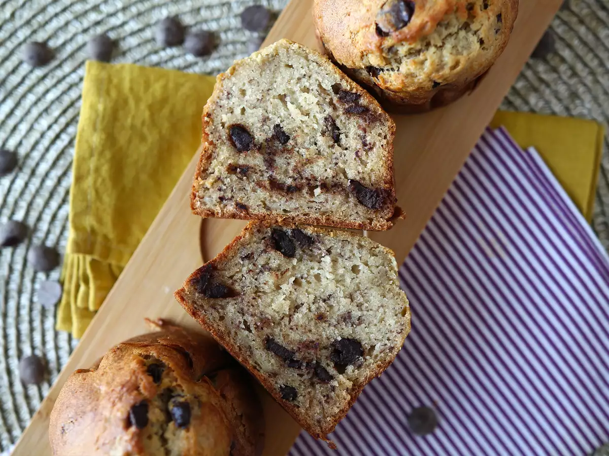 Ekstra lækre bananmuffins med chokoladestykker - foto 4