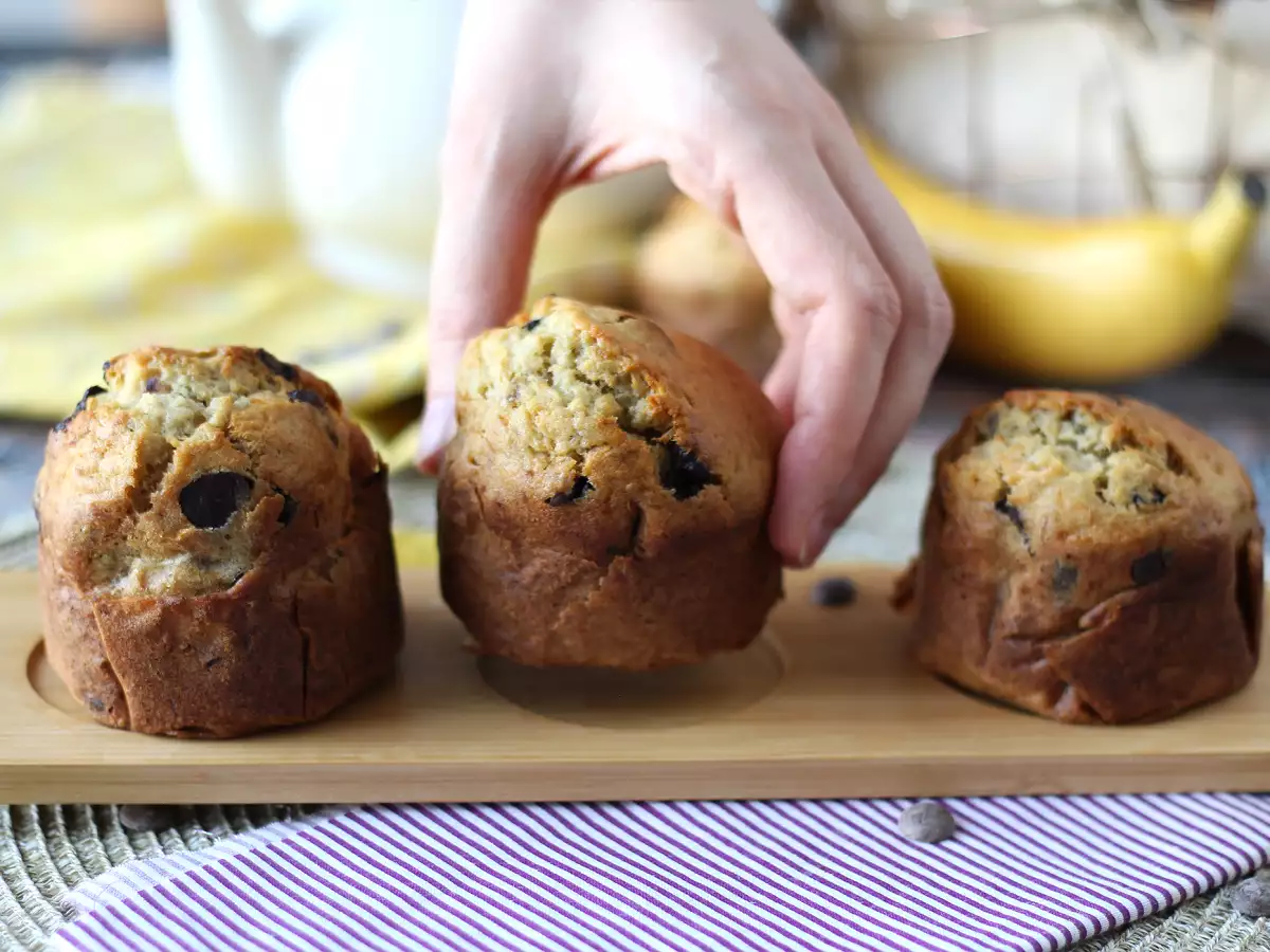 Ekstra lækre bananmuffins med chokoladestykker - foto 7