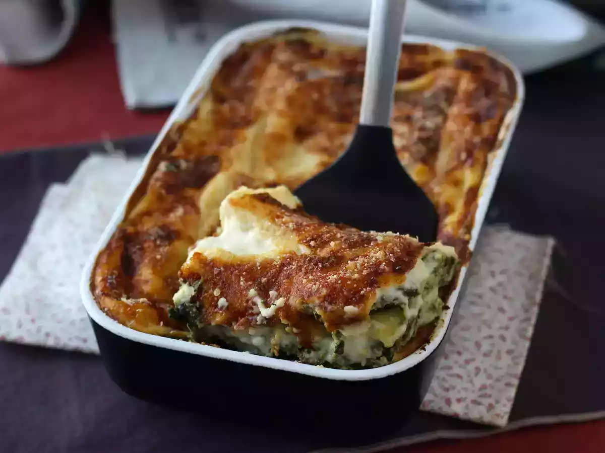 Ekstra smeltende ricotta- og spinatlasagne