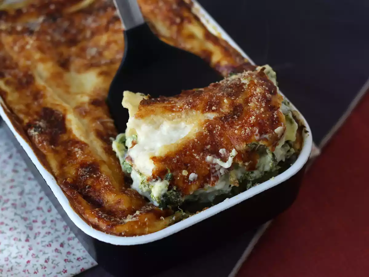 Ekstra smeltende ricotta- og spinatlasagne - foto 3