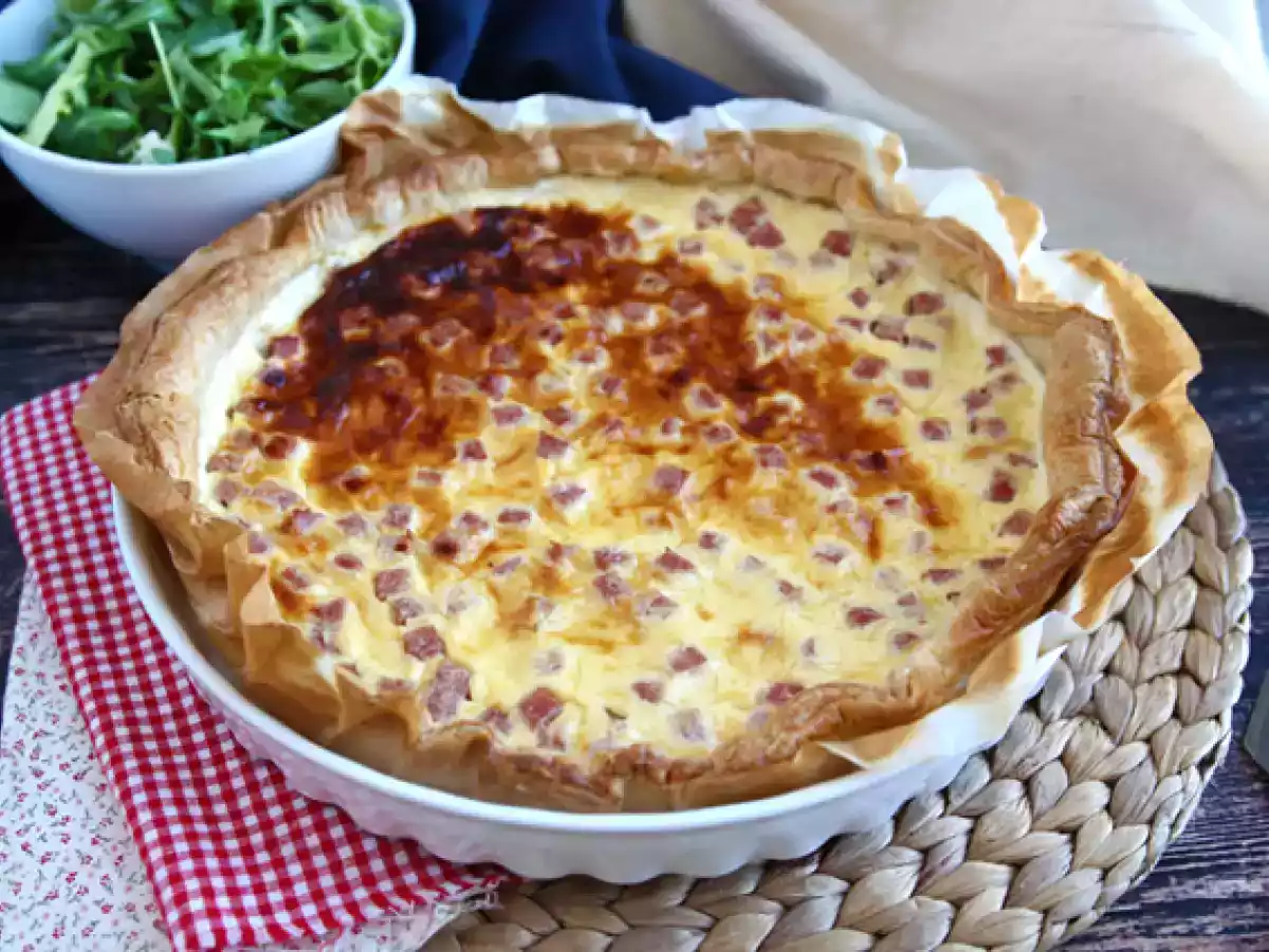 Fedtfattig quiche med skinke, ost og yoghurt!
