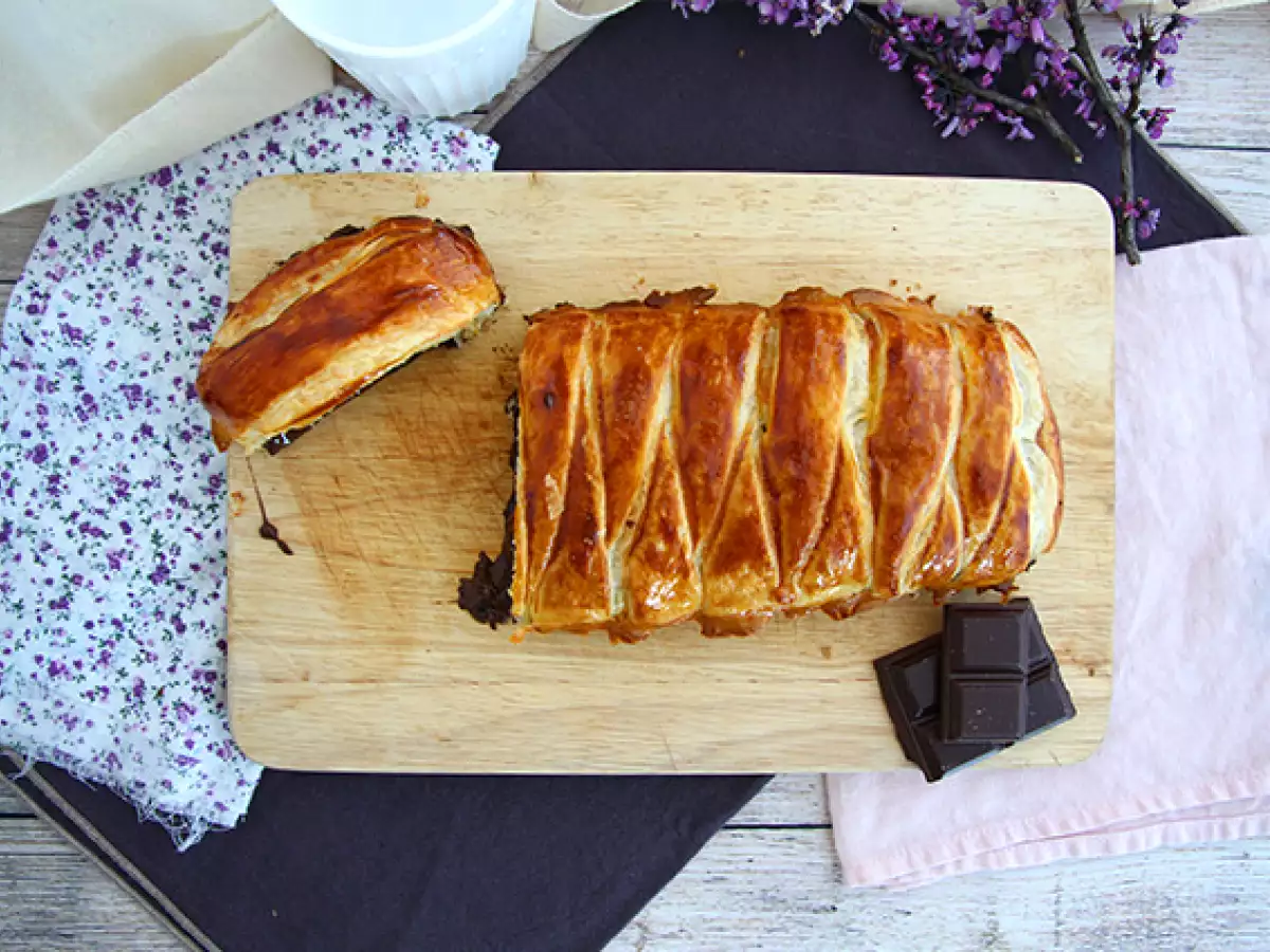 Flettet butterdej med chokolade - foto 4