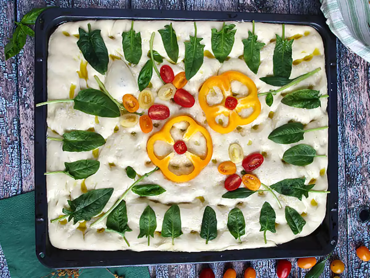 Focaccia blomster - focaccia kunst - foto 2
