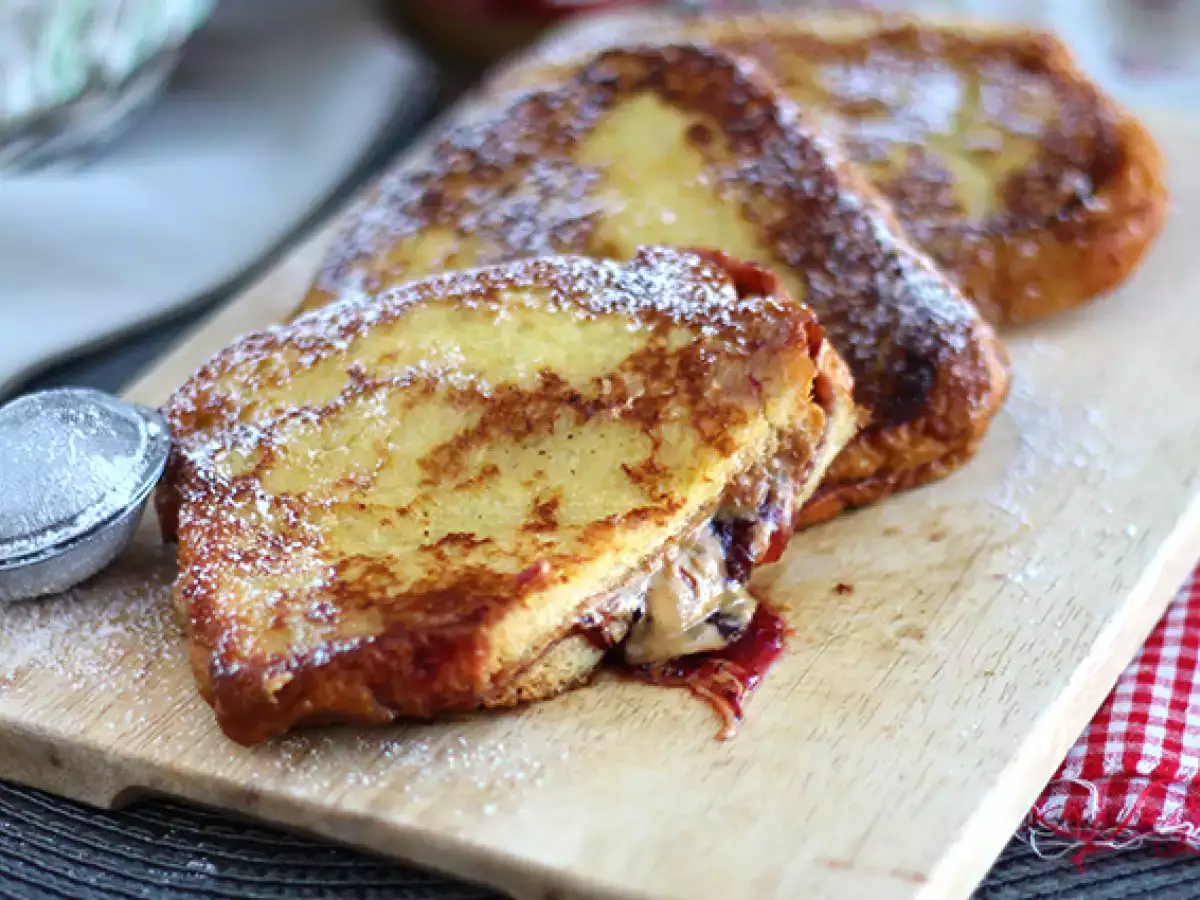 French toast med peanutbutter og syltetøj - foto 4