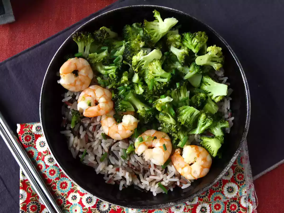 Fuldkornsris med broccoli og rejer! Let og afbalanceret - foto 3