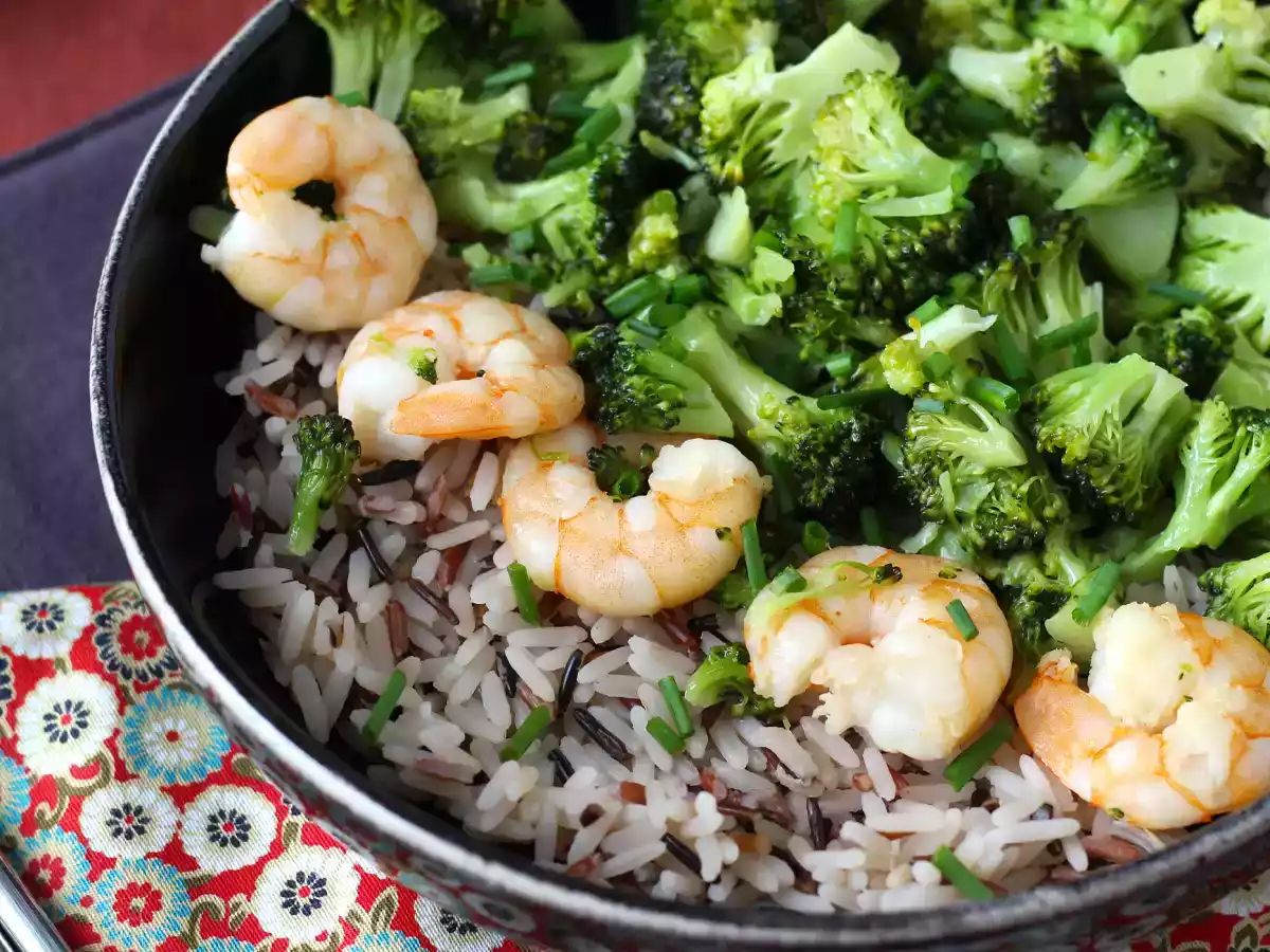 Fuldkornsris med broccoli og rejer! Let og afbalanceret - foto 4