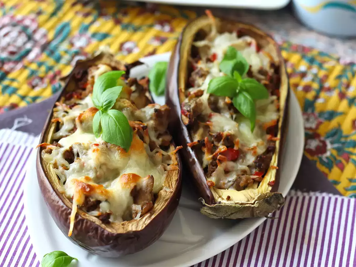 Fyldte auberginer med gratineret mozzarella - foto 3