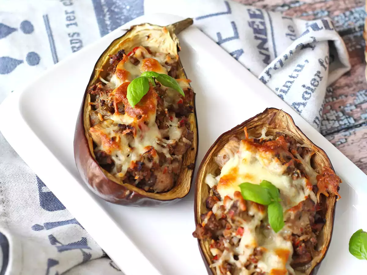 Fyldte auberginer med gratineret mozzarella - foto 6