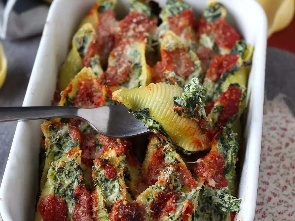 Fyldte conchiglioni med ricotta og spinat – en uimodståelig vegetarisk ovnret - foto 2