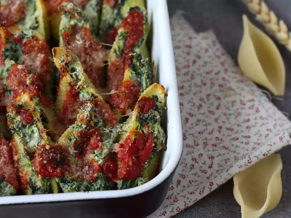 Fyldte conchiglioni med ricotta og spinat – en uimodståelig vegetarisk ovnret - foto 4