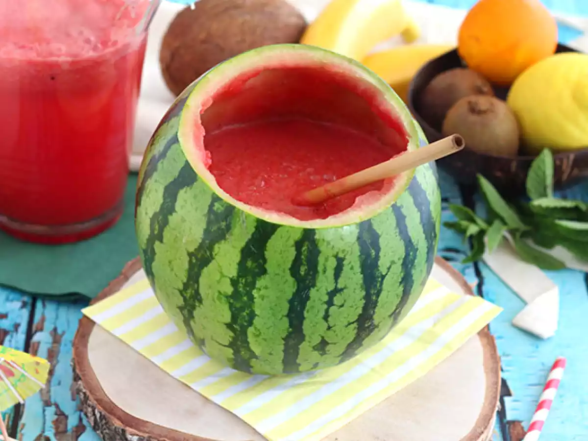 Gin-cocktail med vandmelon