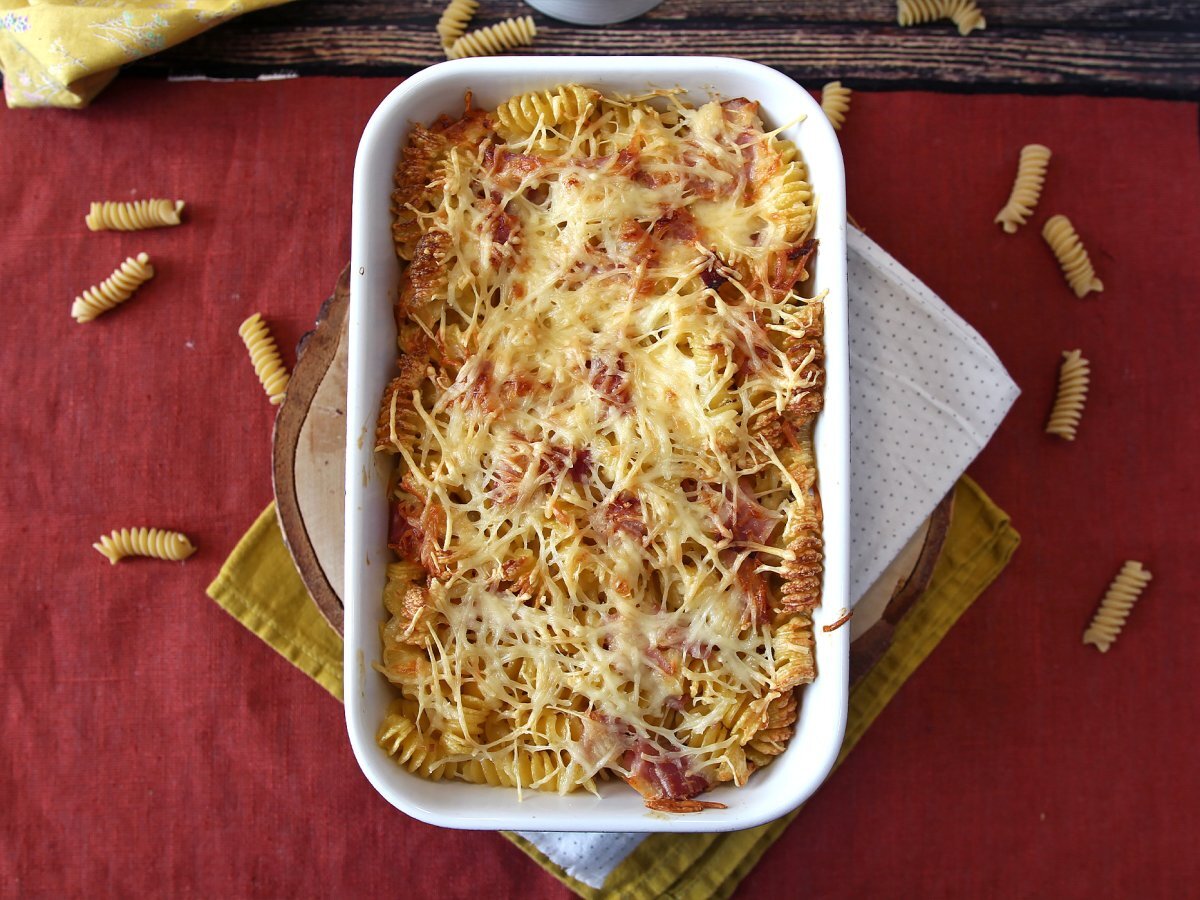 Gratin af skinke- og ostepasta i airfryeren - foto 3