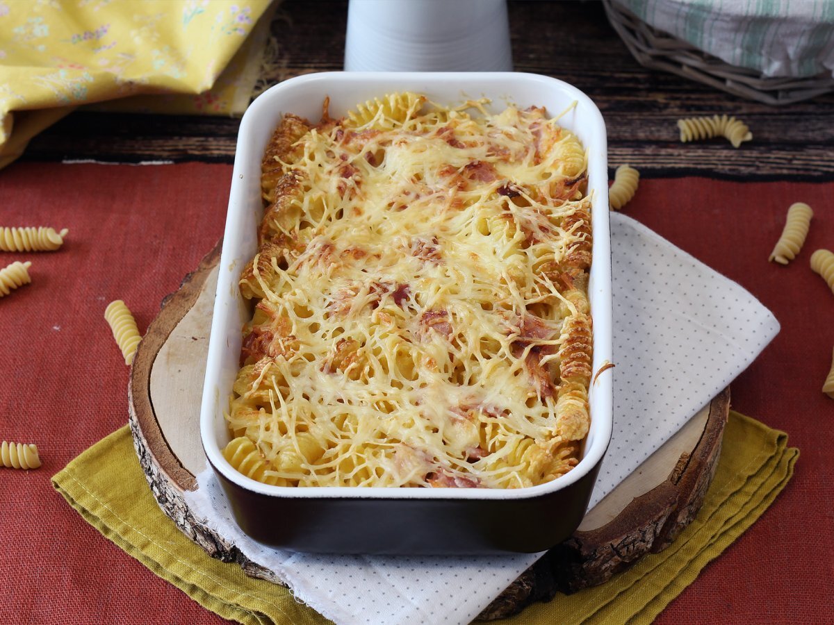 Gratin af skinke- og ostepasta i airfryeren - foto 4
