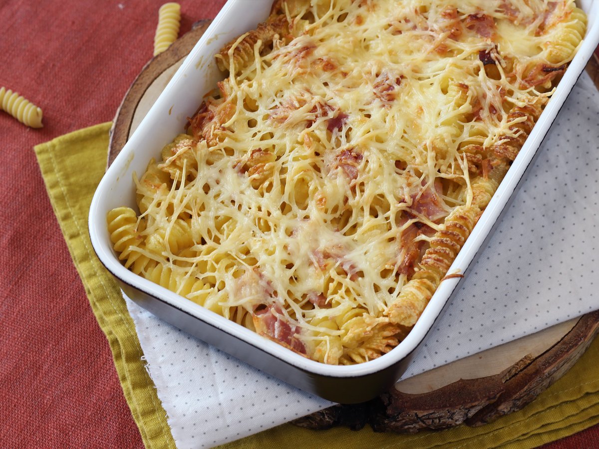 Gratin af skinke- og ostepasta i airfryeren - foto 5