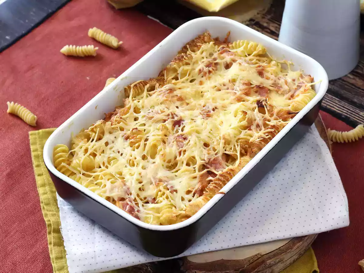Gratin af skinke- og ostepasta i airfryeren - foto 6