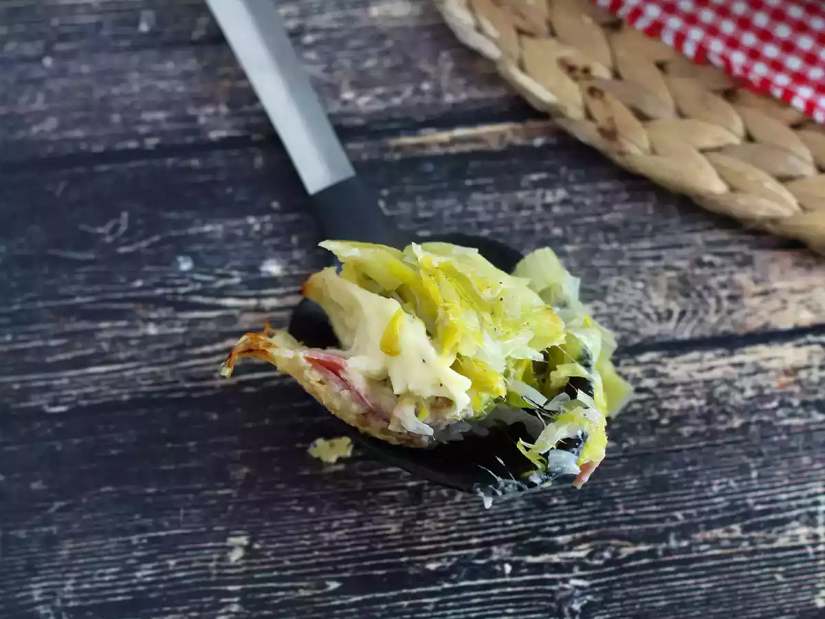 Gratinerede porrer med kogt skinke og ost - foto 4