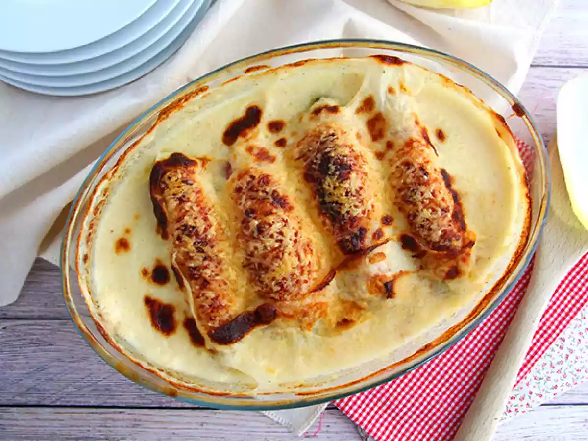 Gratineret endivie med skinke - foto 4