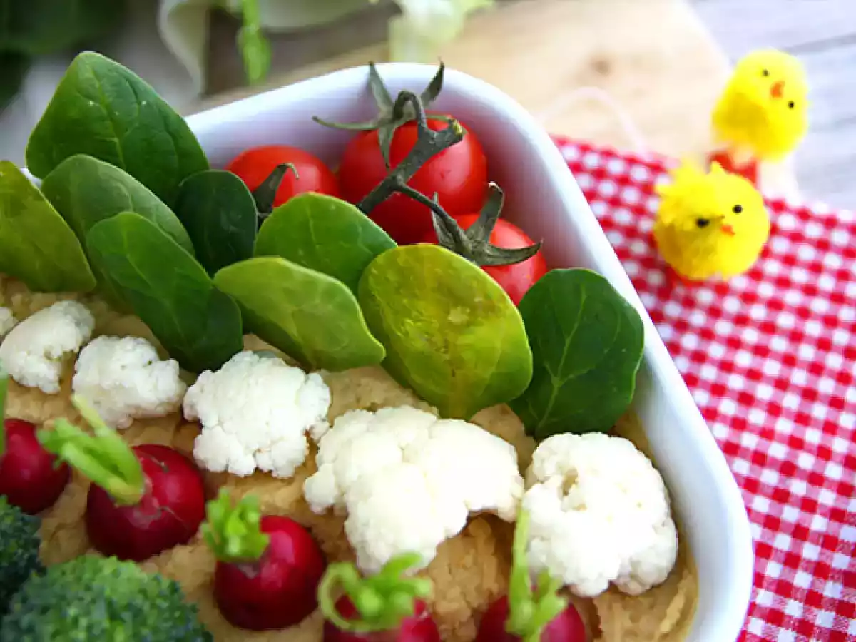 Grøntsagshave til aperitiffer (hummus og babygrøntsager) - foto 3