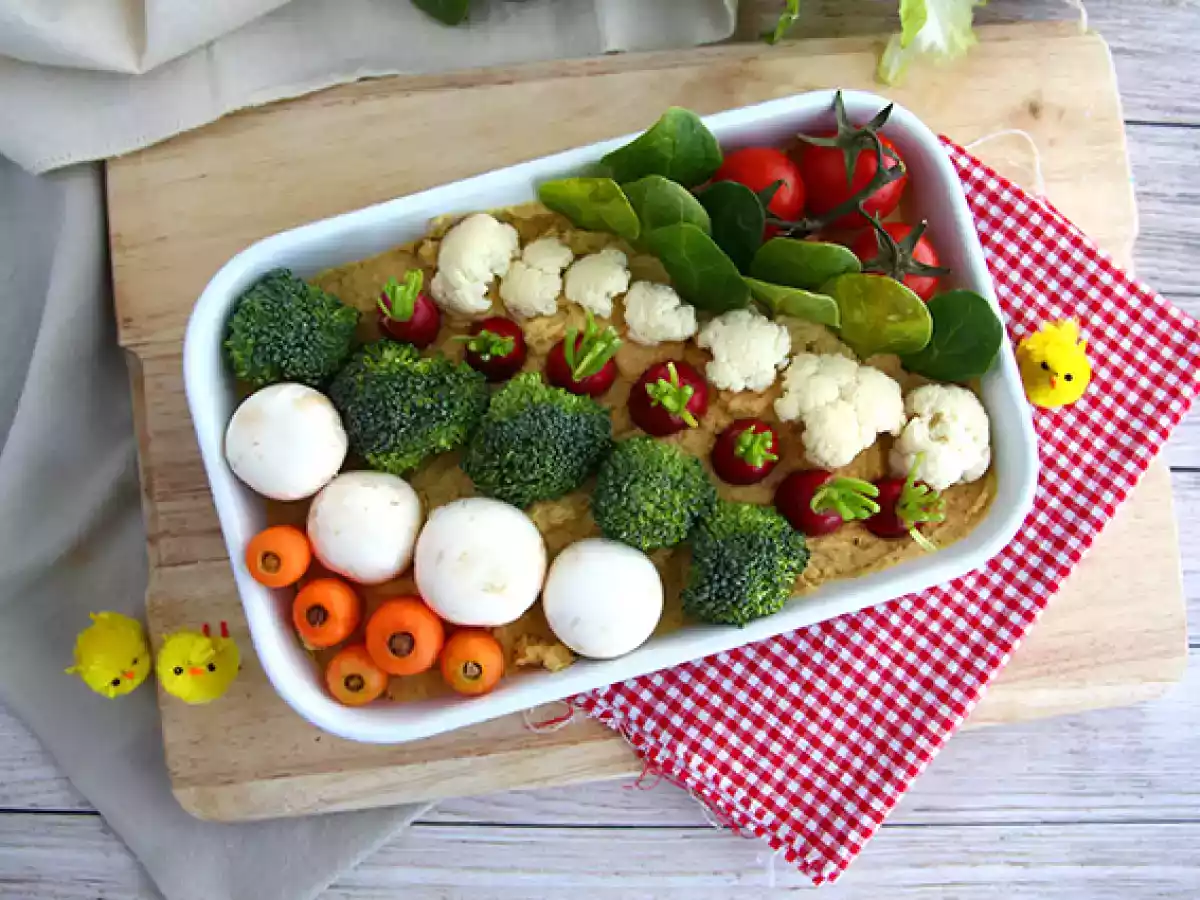 Grøntsagshave til aperitiffer (hummus og babygrøntsager) - foto 5