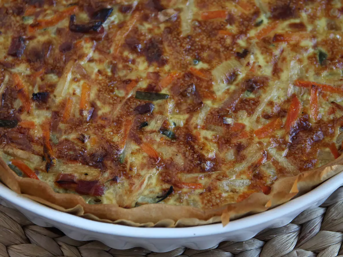 Grøntsagsquiche med bacontern, som alle kan lide! - foto 3