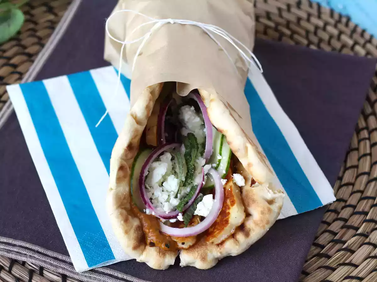 Gyros med halloumi, en vegetarisk version af den græske sandwich! - foto 5