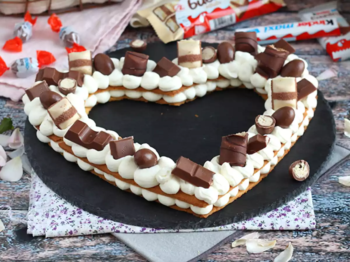 Heart cake au Kinder - Kinder-hjertekage til Valentinsdag - foto 2