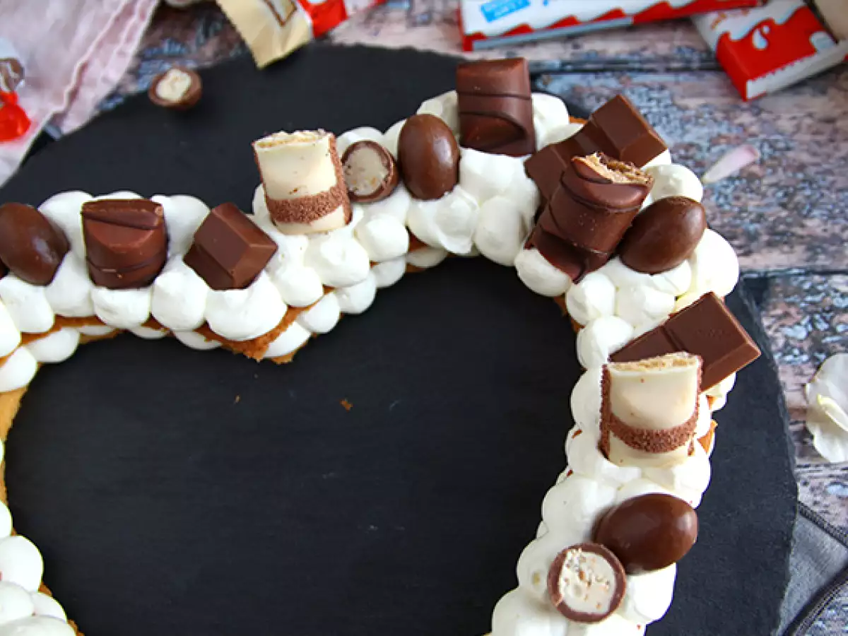 Heart cake med Kinder – Kinder-hjertekage til Valentinsdag - foto 3