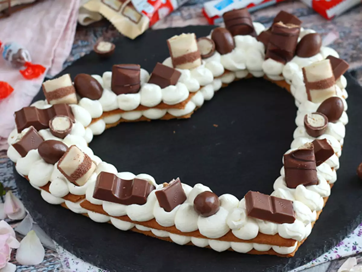 Heart cake med Kinder – Kinder-hjertekage til Valentinsdag - foto 4