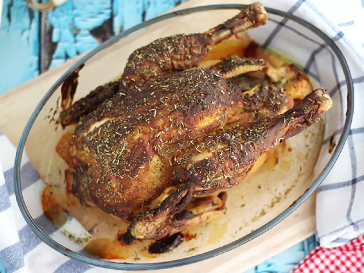 Hel kylling med sennepskorpe og herbes de Provence - foto 2